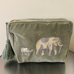 Elizabeth Scarlet Velvet Elephant Travel Pouch
